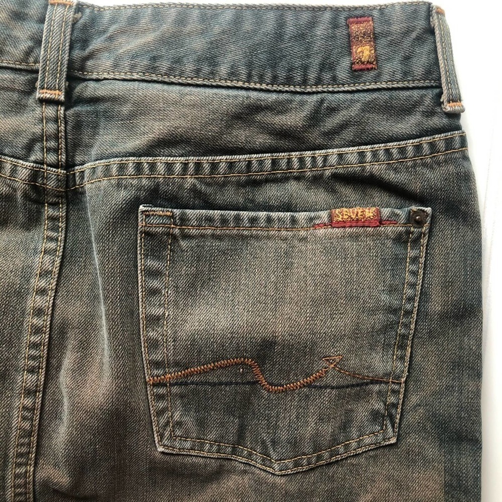 7 for All Mankind Denim Jean Mini Skirt Size 28 Blue Gray Acid Wash - Picture 11 of 13